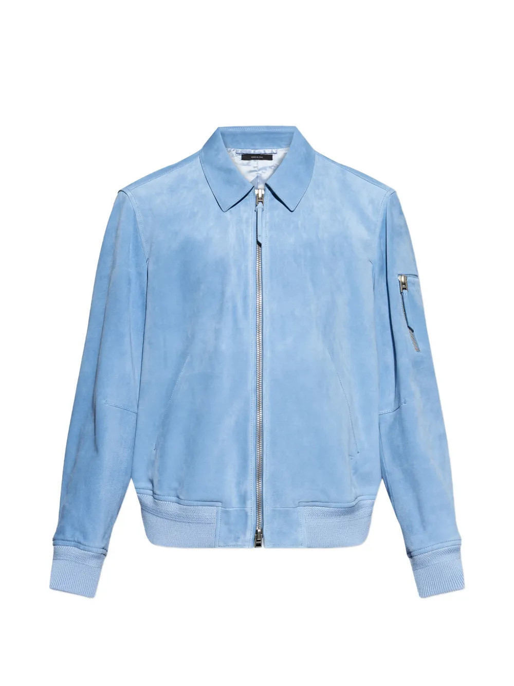 TOM FORD zipped suede bomber jacket - Blue | Farfetch Global