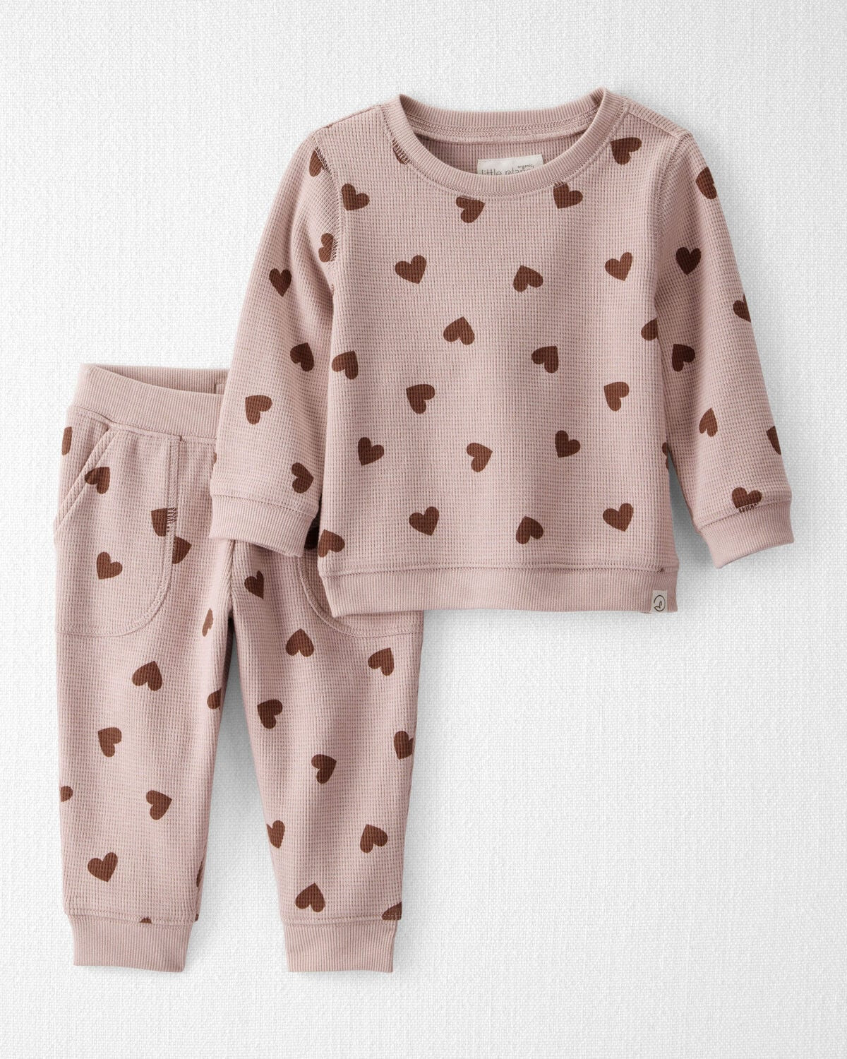 Baby Girl Waffle Knit Top & Pant Set Made with Organic Cotton | Carter's Inc