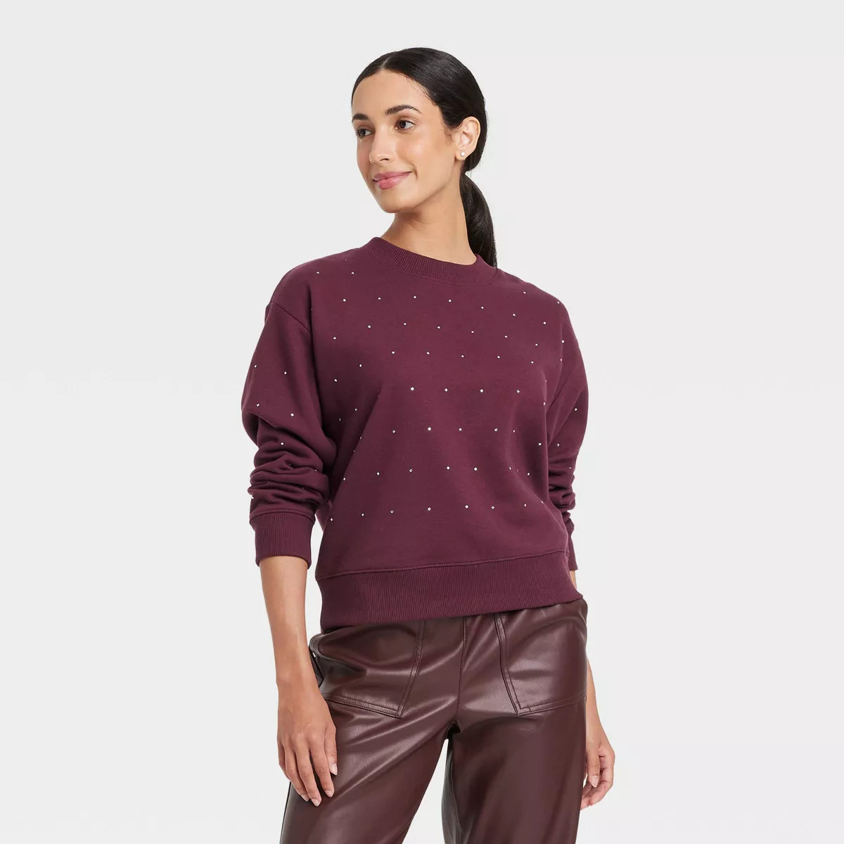 Women's Rhinestone Sweatshirt - A New Day™ | Target