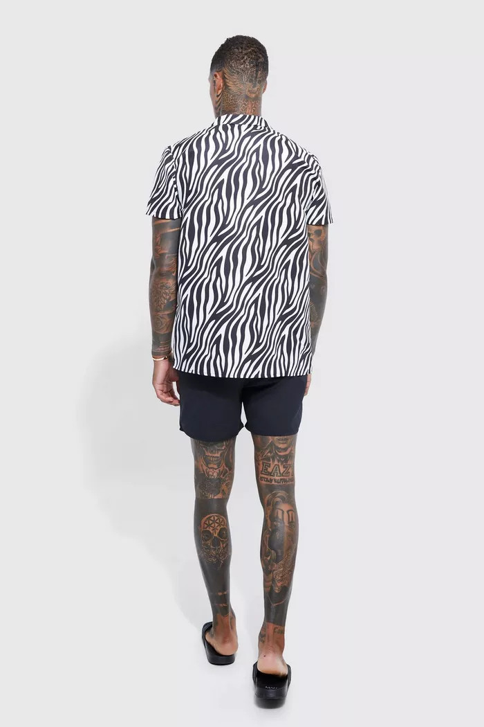 Short Sleeve Animal Shirt And Swim Set | Boohoo.com (US & CA)