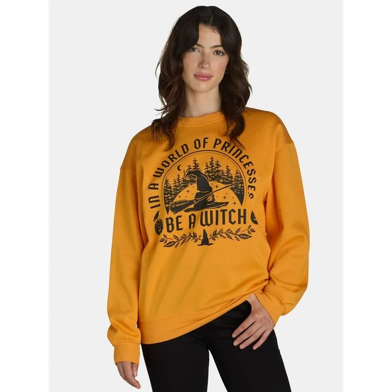 Halloween Women’s Be a Witch Graphic Sweatshirt, Sizes XXS-XXL | Walmart (US)