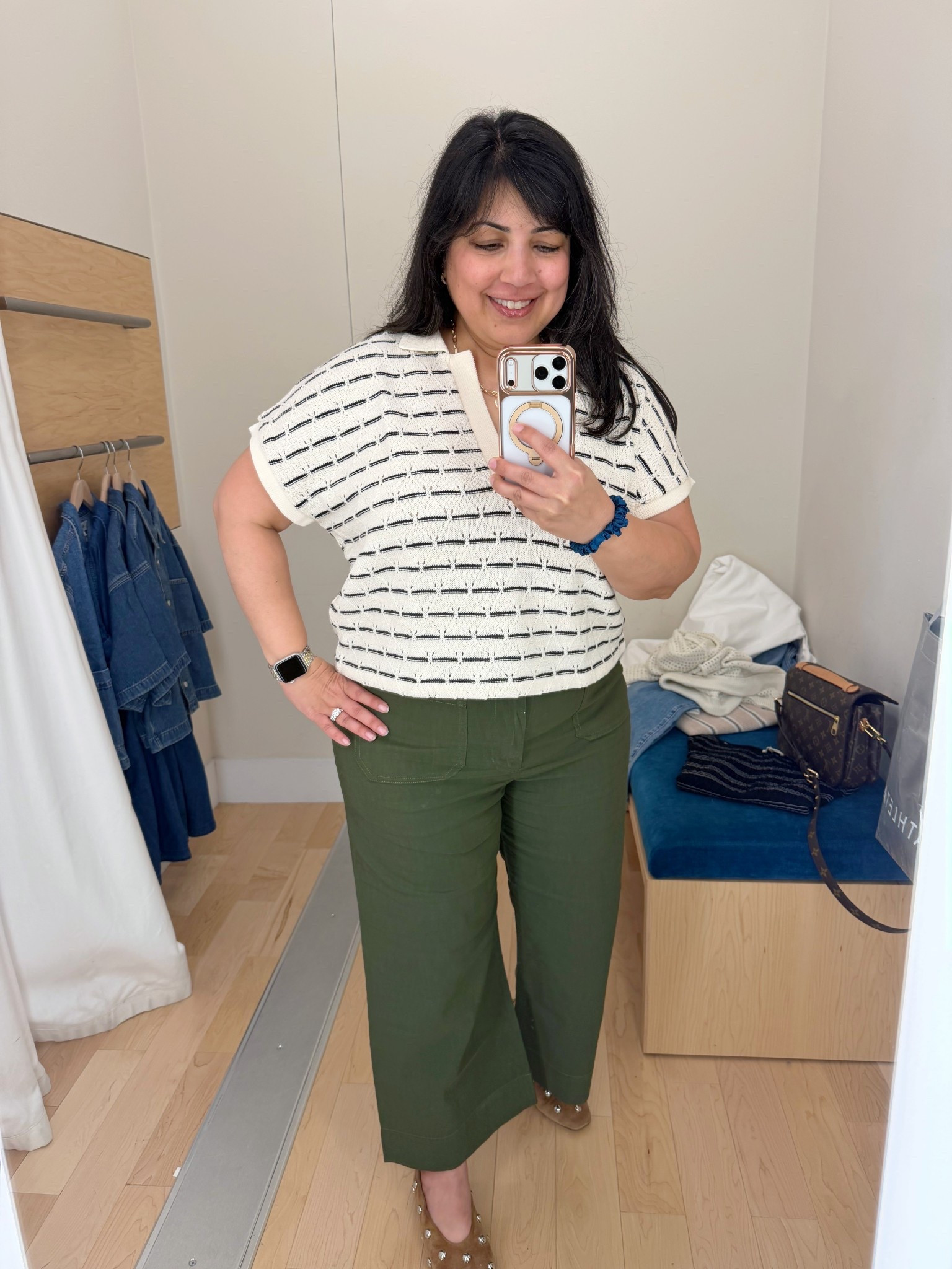 Spring outfits 2026! Loving this short sleeve knit polo top that’s perfect for workwear or everyday outfits with pants, jeans or shorts. Wearing it here in size Medium (runs a little big so I sized down). 

Madewell knit polo sweater top size medium. Anthropologie Colette pants size 32 Petite. Madewell ballet flats no longer available on this studded style but linked a look for less from Amazon. Kendra Scott necklace.

#LTKPetite #LTKMidsize #LTKSaleAlert