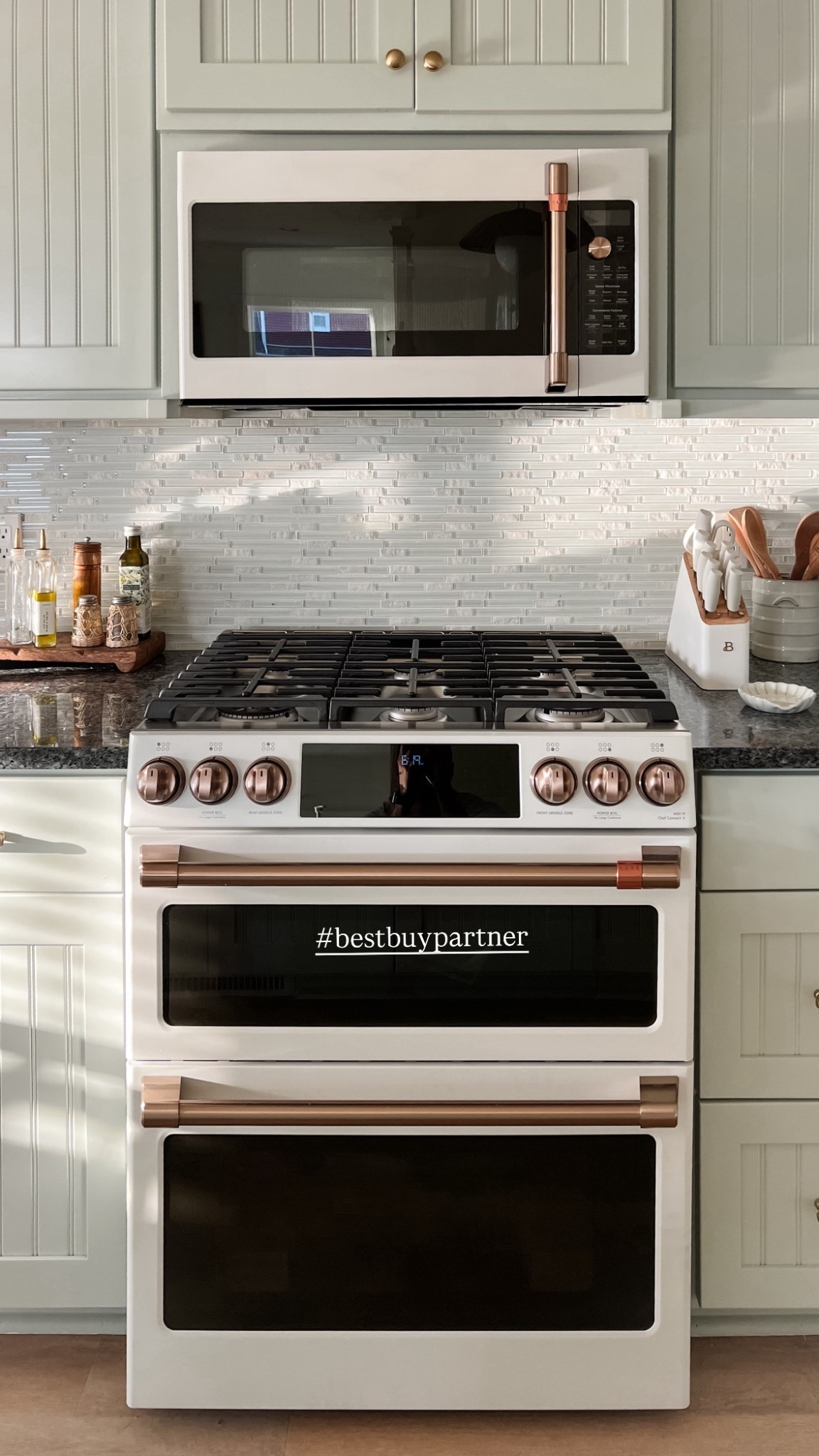 #BestBuyPartner How gorgeous is the new Cafe range (and microwave) we recently installed in the lake house kitchen? It’s the perfect complement to the freshly-painted blue cabinets. I love that the hardware is customizable and comes in six different finishes, giving a designer look in an accessible way. Save up to an extra $700 on Café appliances, plus an extra 10% off Café handle and knobs accessory kits! Shop and save on Café appliances at Best Buy - just in time to host for the holidays. @bestbuy #CafeAppliances #DistinctByDesign 

#LTKHome