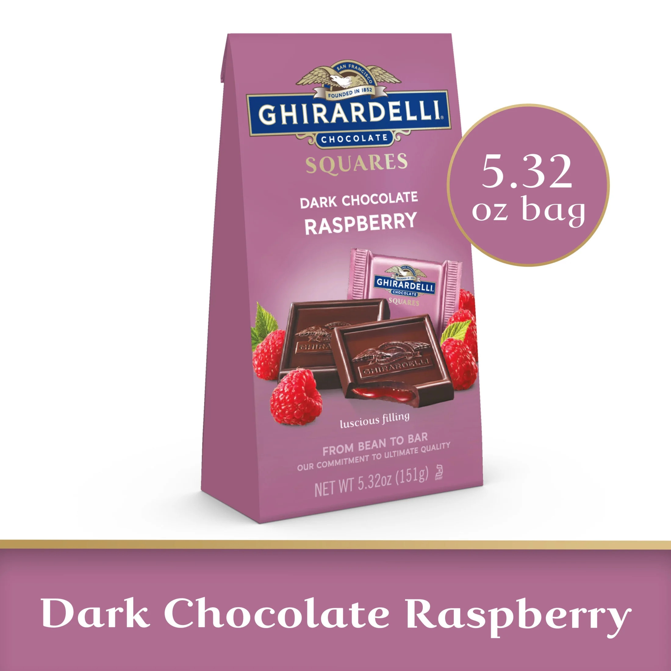 GHIRARDELLI Dark Chocolate Raspberry Squares, 5.32 oz Bag | Walmart (US)