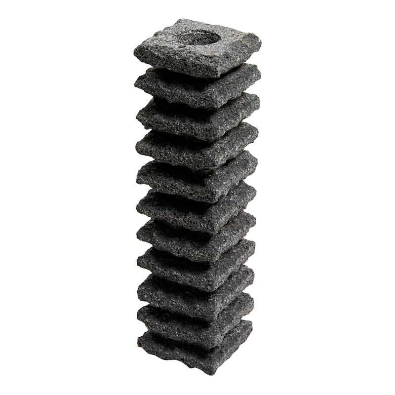 Black Stoneware Candle Holder, 7.9" | At Home