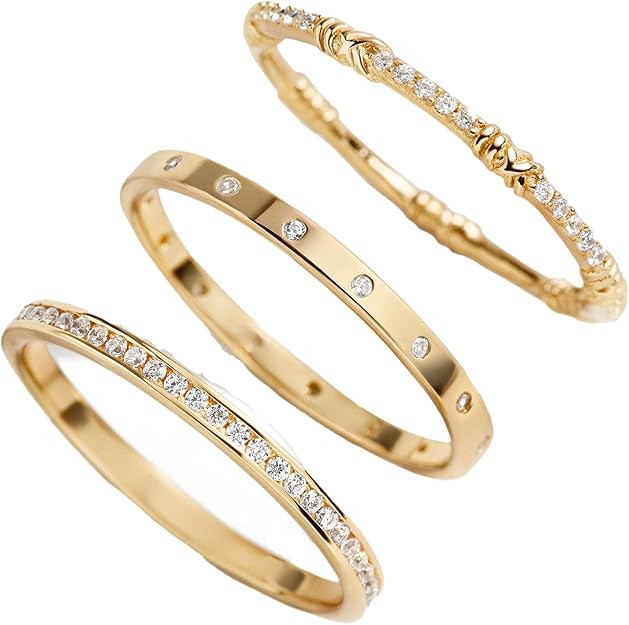 BaubleBar Maddie 18K Gold Ring Set | Amazon (US)
