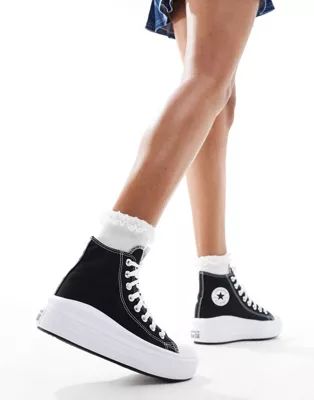 Converse – Chuck Taylor All Star – Move Hi – Sneaker in Schwarz | ASOS (Global)