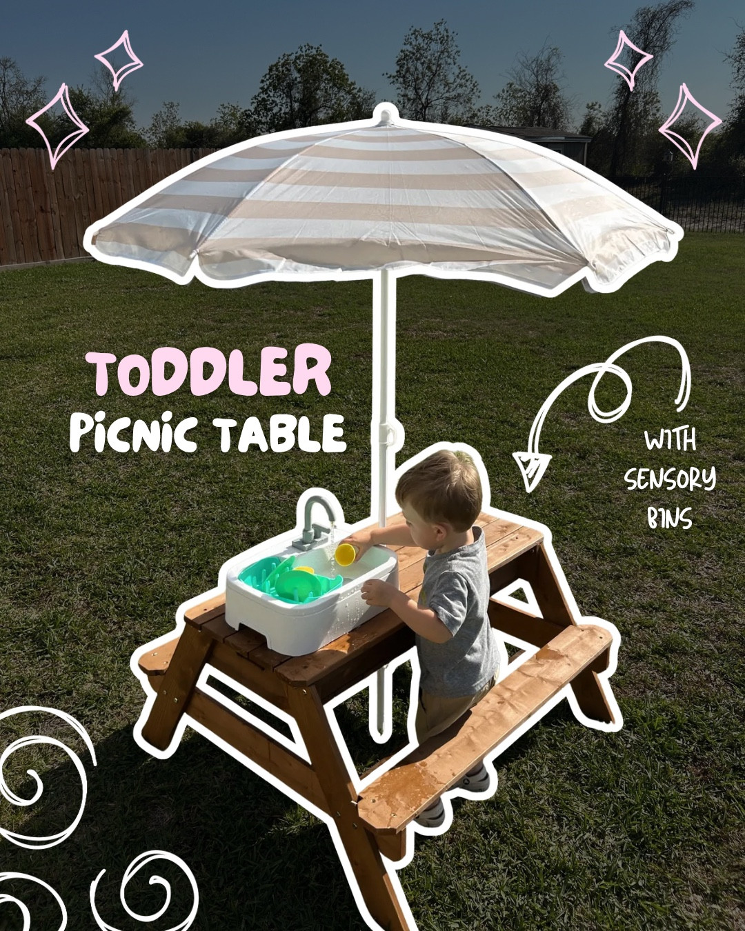 toddler outdoor picnic table! also has sensory buckets inside for easy transition from eating to play time! 

 #favoritethings #momfavorites #toddlermom #selfcaremom #amazonfavorites #LTKmomlife #LTKHome #LTKBaby