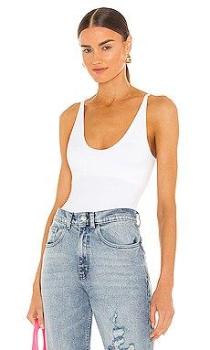 Free People Seamless V Neck Cami in White from Revolve.com | Revolve Clothing (Global)