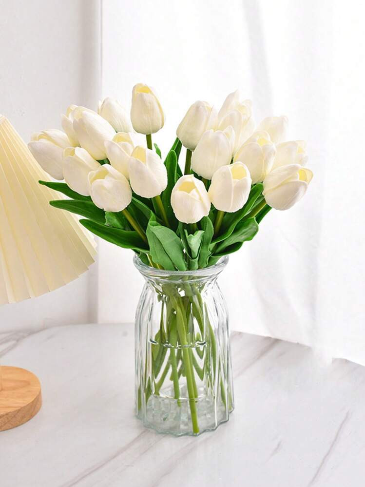 3/5Pcs White Tulips Artificial Flowers,For Kitchen Home Decor,Vase Decoration,Office Floral Arran... | SHEIN