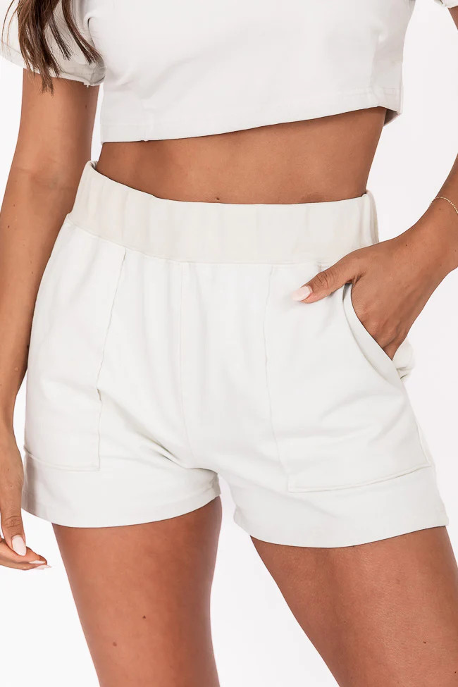 High Stakes Dusty Sage High Waisted Shorts | Pink Lily