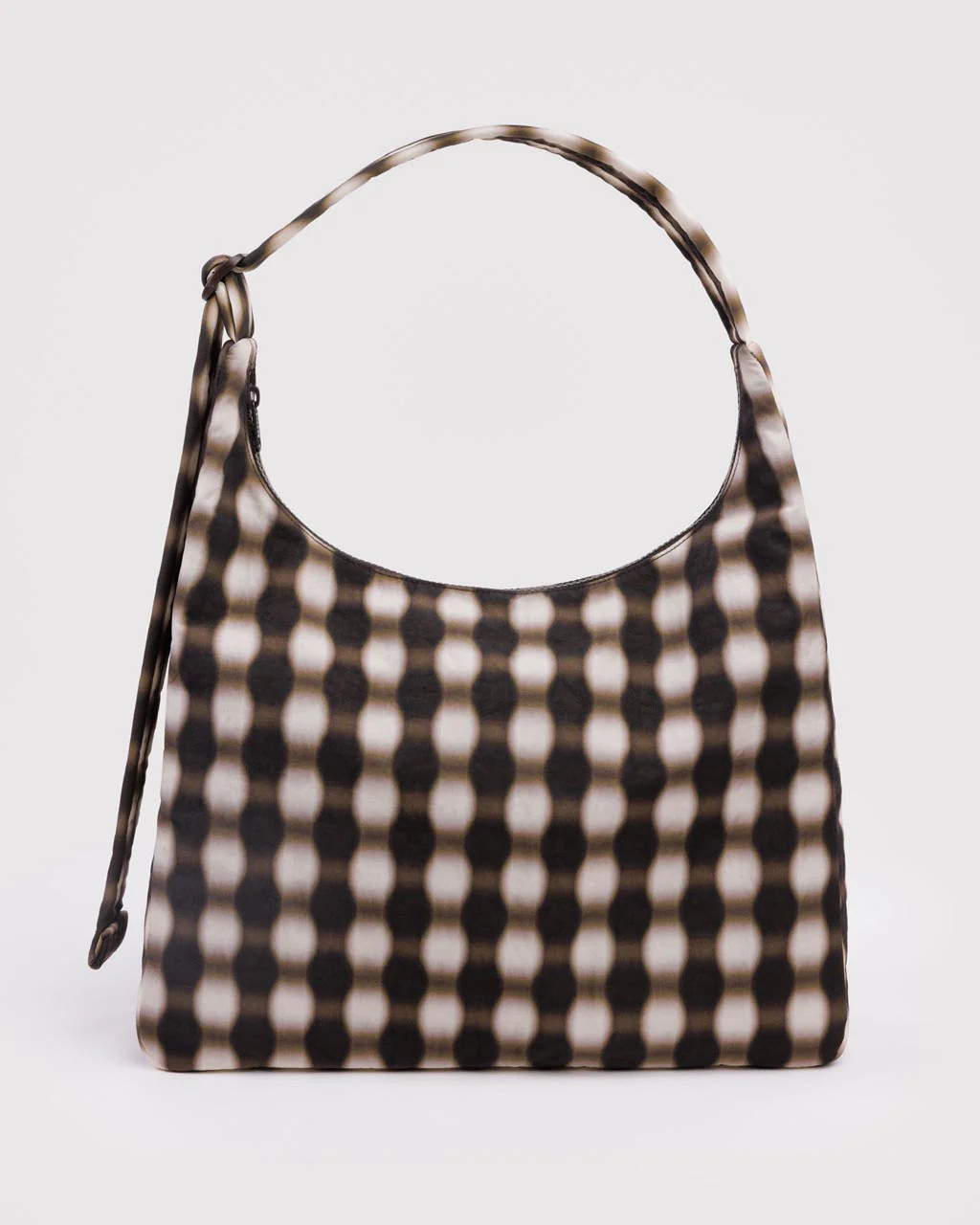 Nylon Shoulder Bag - Blurred Gingham Brown | ban.do