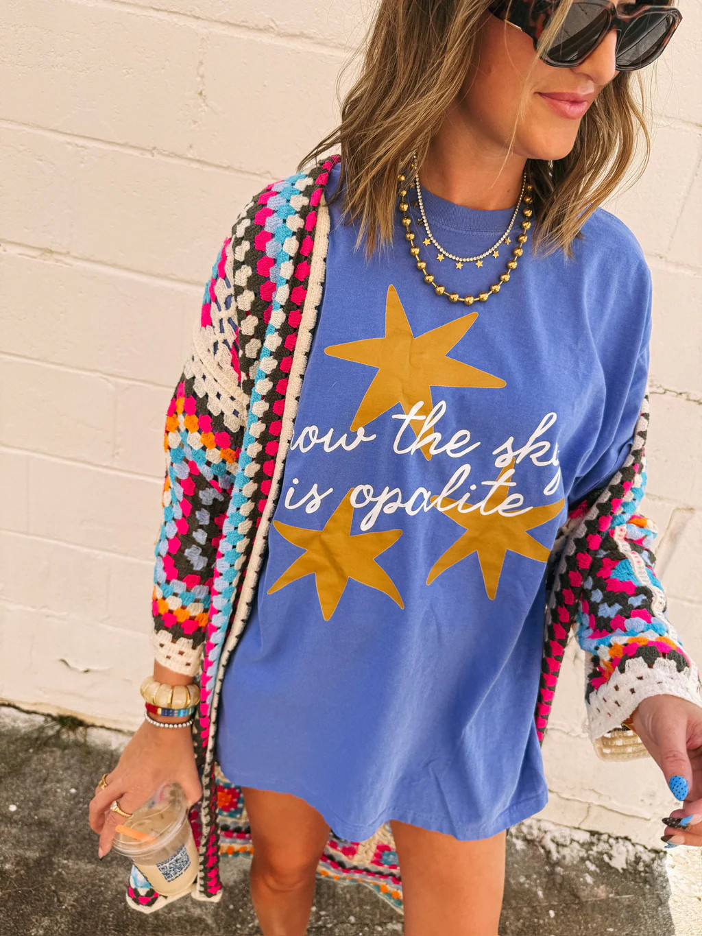 ETTA OG | the sky is opalite graphic tee - blue | Etta+East