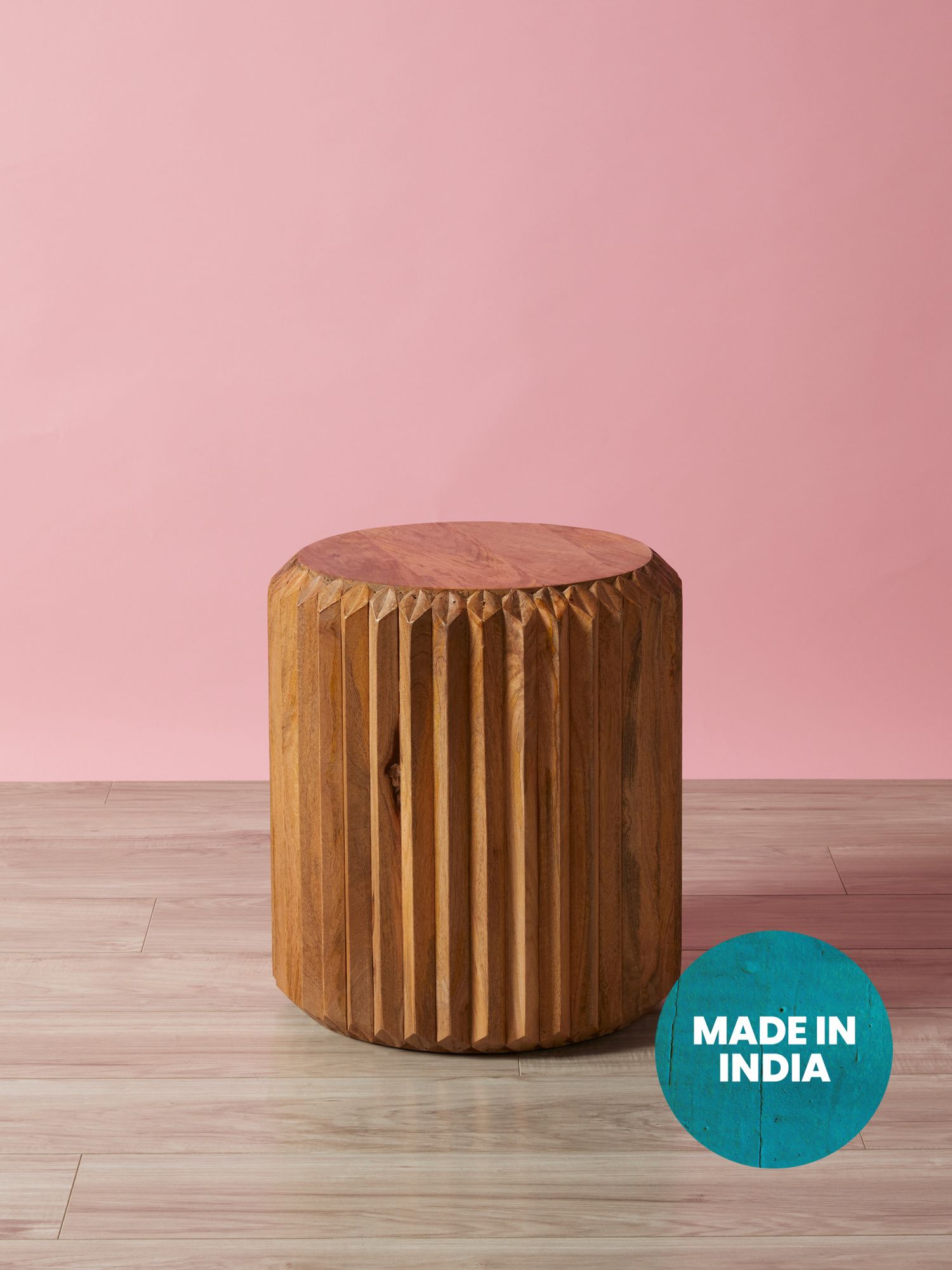 18in Wood Fluted Side Table | Living Room | HomeGoods | HomeGoods