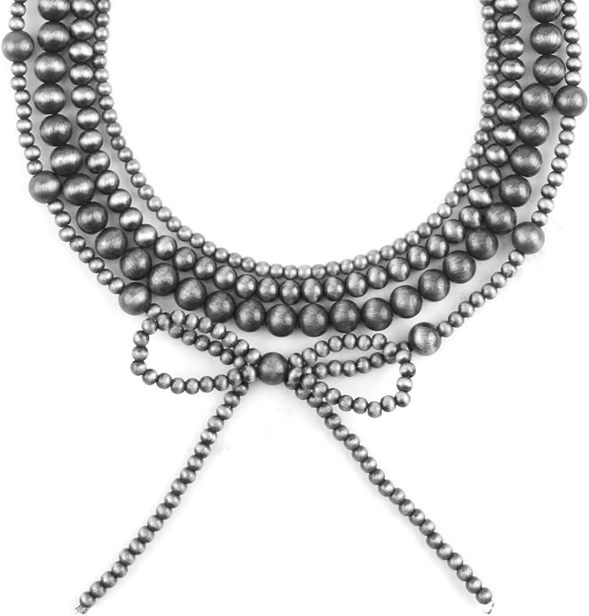 Navajo Pearl Necklace,Navajo Pearls Jewelry Necklaces for Women,Vintage Boho Beaded Chain Bow Pen... | Amazon (US)