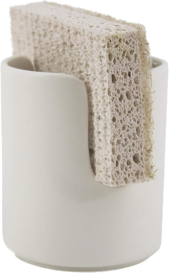 Scarlettwares Dish Sponge Holder Kitchen Sink Organizer Ceramic White Dishwasher Safe Modern Rust... | Amazon (US)