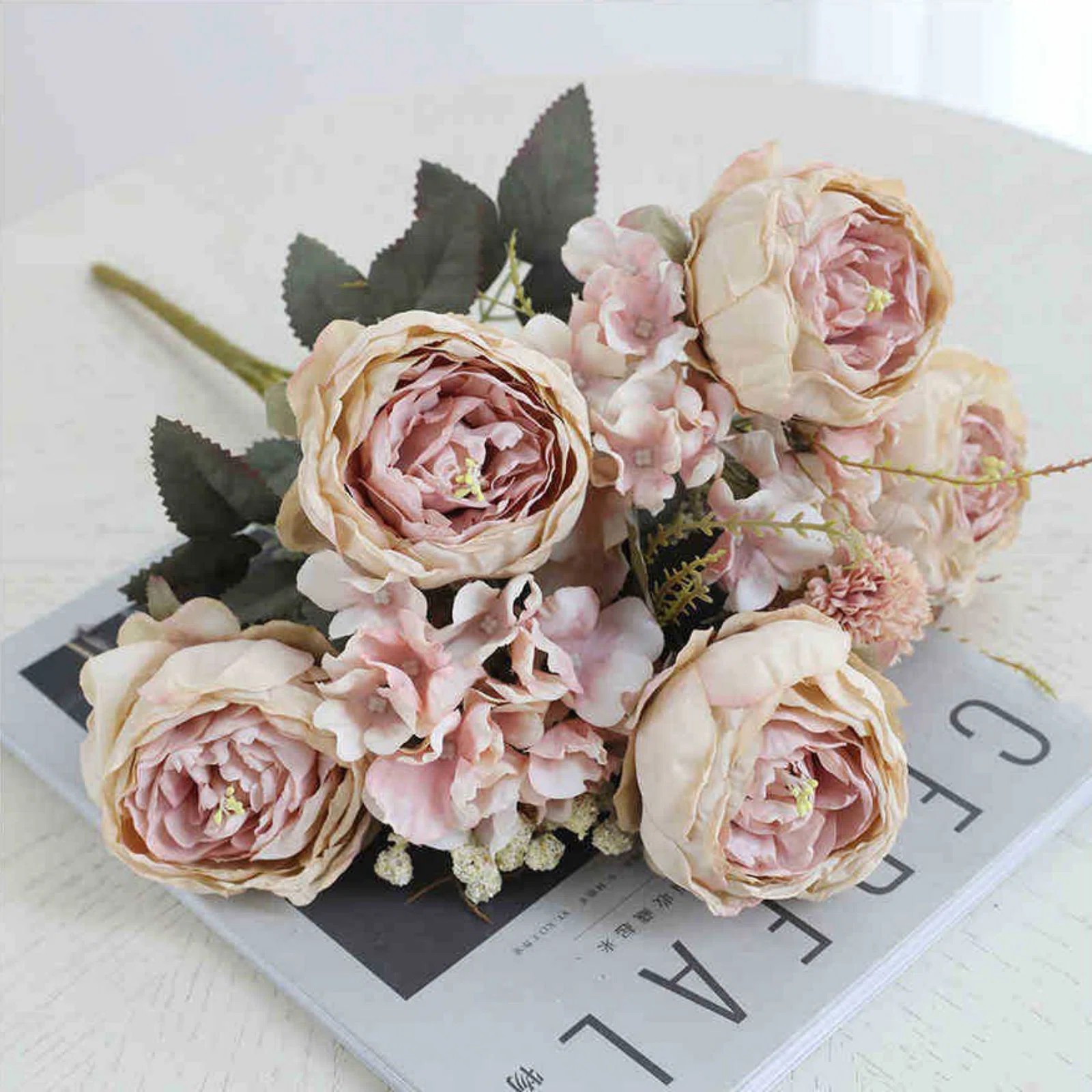 Artificial Peony Flowers Faux Silky Flower For Home Decor Centerpiece DIY Wedding Bouquet,B5 | Wayfair North America