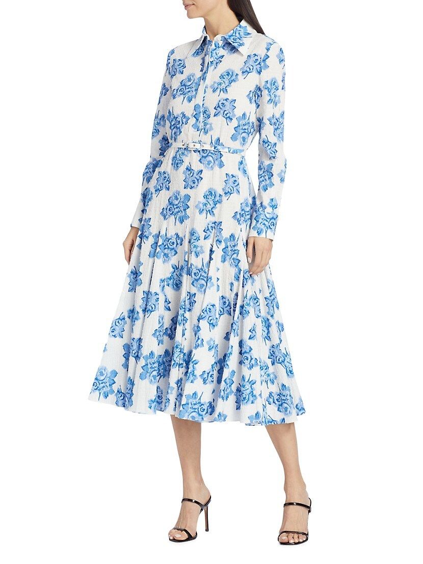 Marion Belted Floral Midi-Dress | Saks Fifth Avenue