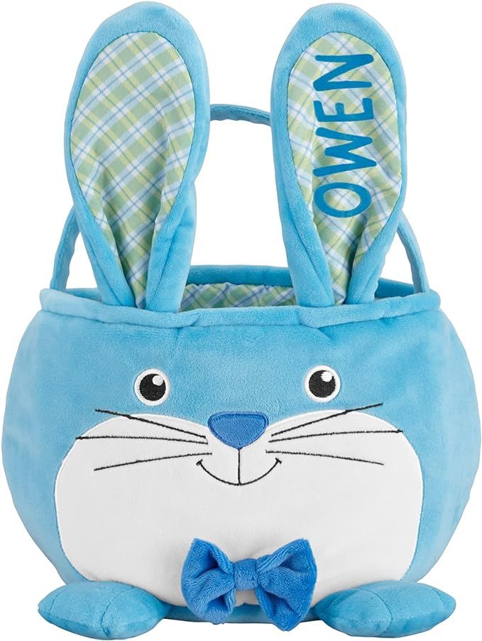 Let's Make Memories Easter Basket for Kids - Personalized Plush Blue Bunny | Amazon (US)