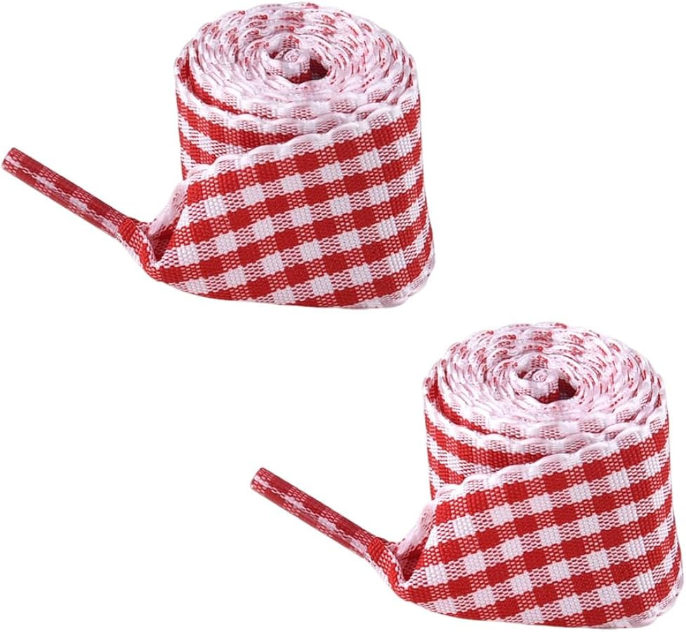 Checkred Flat Shoelace for Sneakers Plaid Shoestring Gingham Footwear Replacement | Amazon (US)
