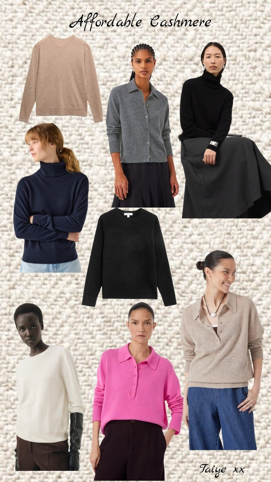 Affordable Cashmere from the high street, all under or around £100!Crew neck, rollneck and collared/polo styles are classics to wear with jeans, tailored trousers or midi skirts.#cashmere 

#LTKwinter #LTKluxury #LTKmodest