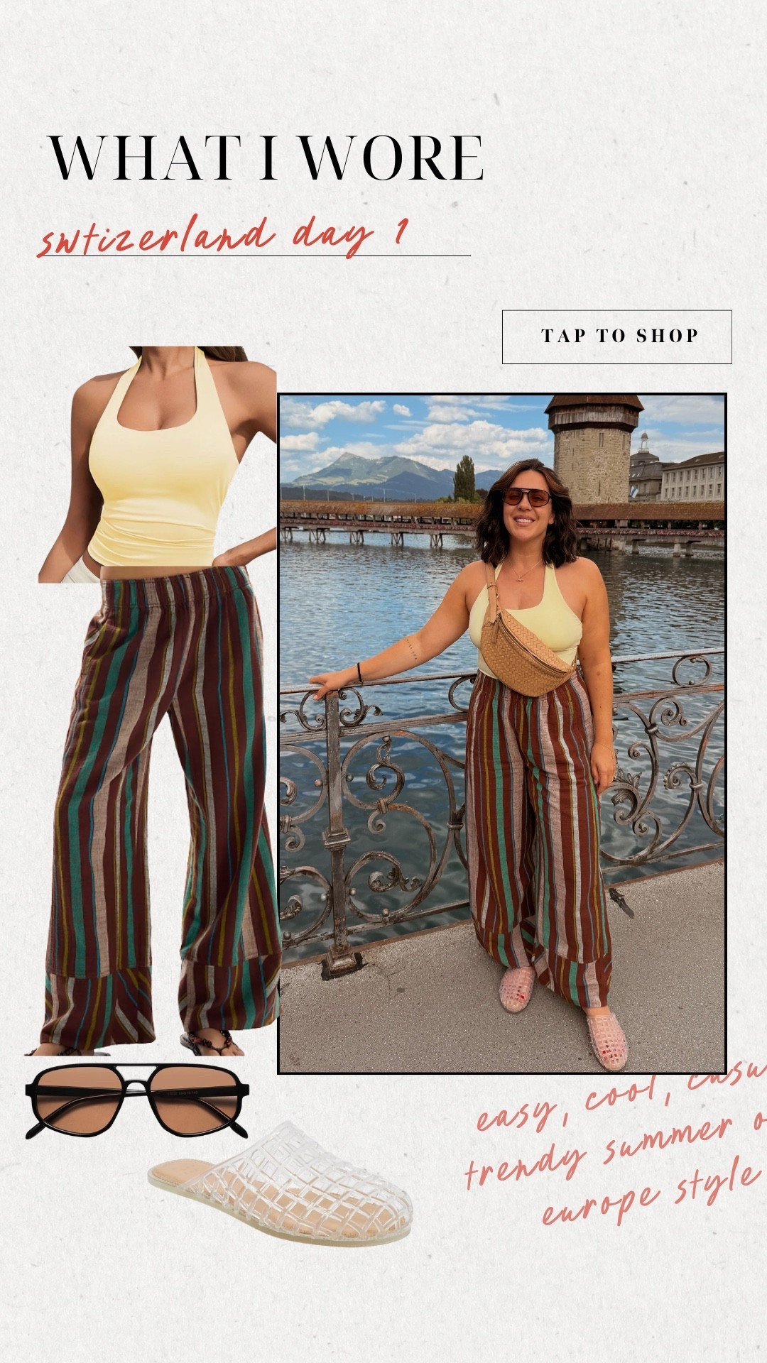Switzerland day 1 outfit 
Easy summer mom outfit 
Size M in pants and L in top

#LTKootd #LTKMidsize #LTKTravel