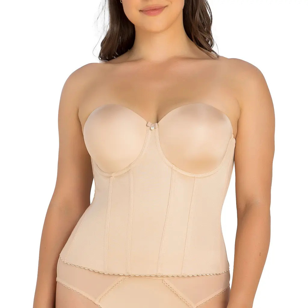 Parfait Elise Full Back Longline Smoothing Bustier in Bare at Nordstrom, Size Xx-Large | Nordstrom