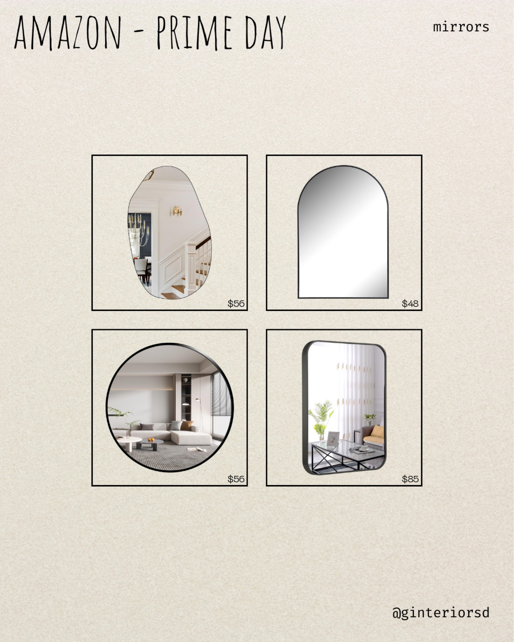 Amazon Prime Day - mirrors

#LTKStyleTip #LTKFindsUnder100 #LTKHome