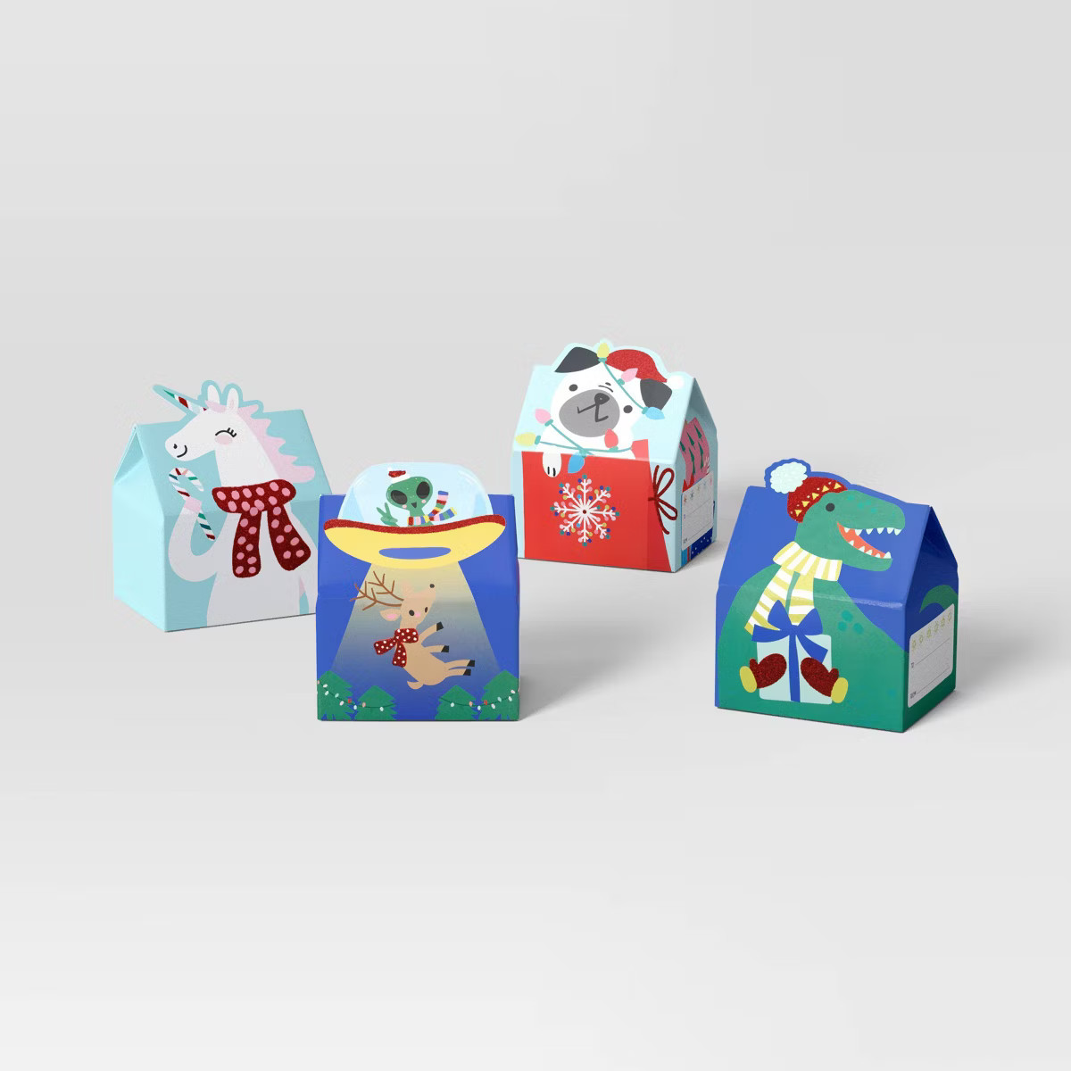 4ct Christmas Gift Boxes Festive Characters - Wondershop™ | Target