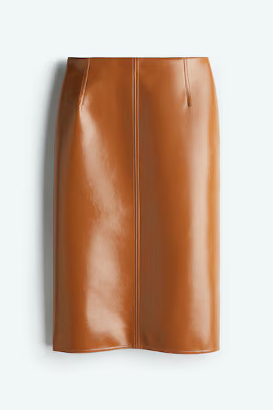 H & M - Coated Pencil Skirt - Orange | H&M (US + CA)