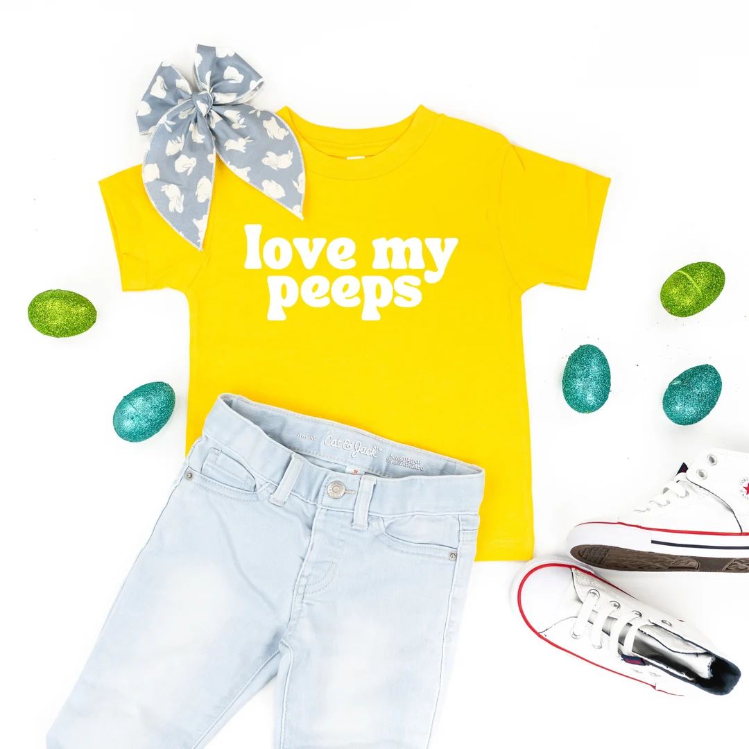 Love My Peeps Groovy Short Sleeve Child Shirt Kids Easter Shirt spring Tee Easter Bunny Shirts Ea... | Etsy (US)