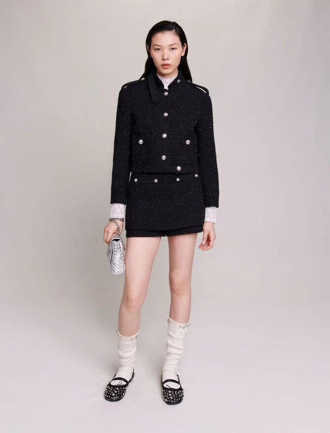 Short tweed jacket | Maje US
