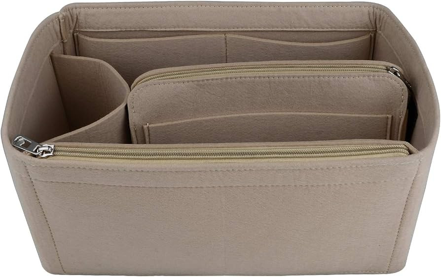 NOTAG Bag Organiser Felt Bag Organiser Insert Handbag Multi Pocket Tote Organiser Bag (Beige, Lar... | Amazon (UK)