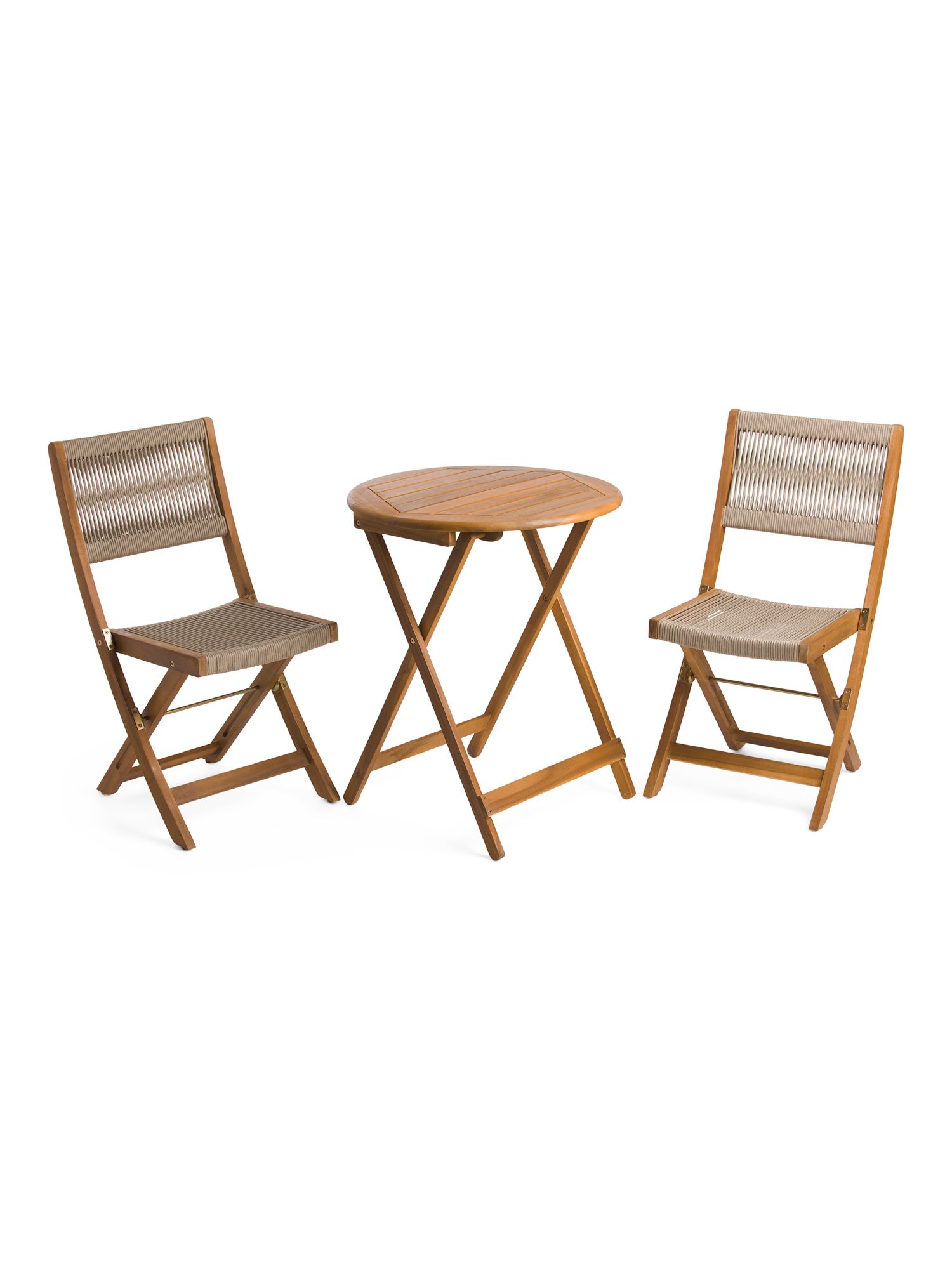 Indoor Outdoor Rope And Acacia Wood Bistro Set | The Global Decor Shop | Marshalls | Marshalls
