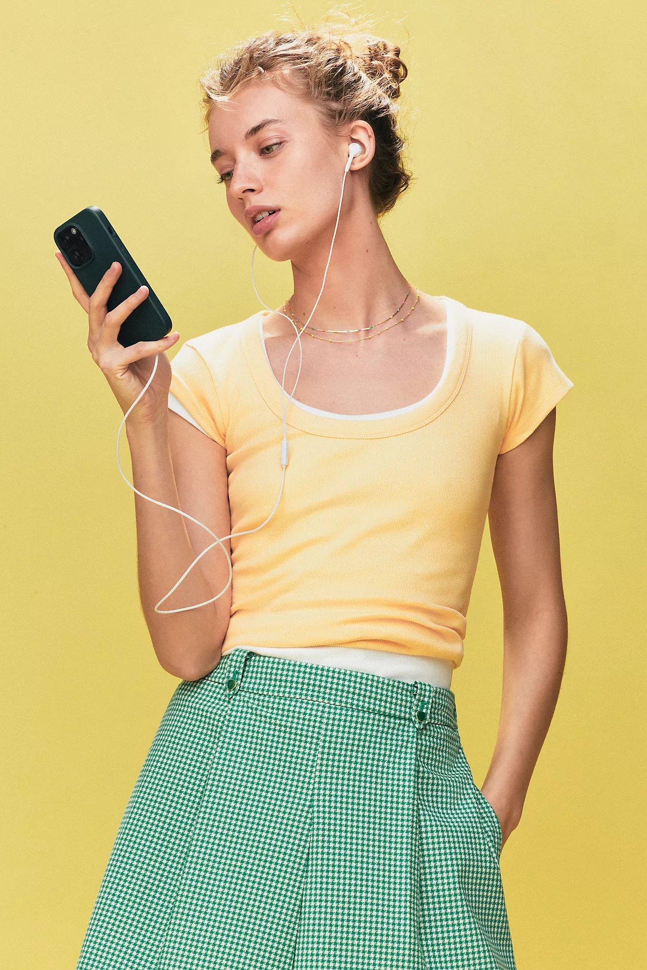 Pilcro Slim Scoop-Neck Tee | Anthropologie (US)