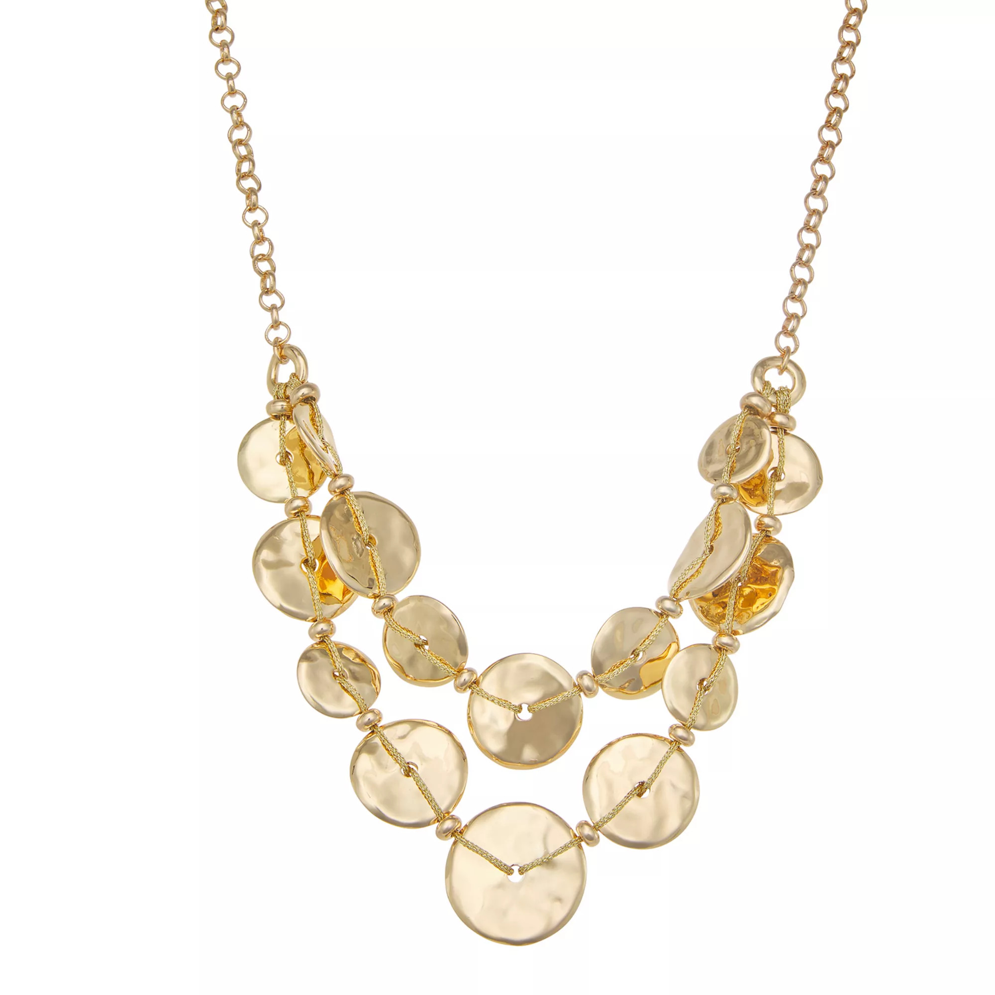 Napier Gold Tone 16 in. Glitzy Multi-Row Necklace | Kohl's