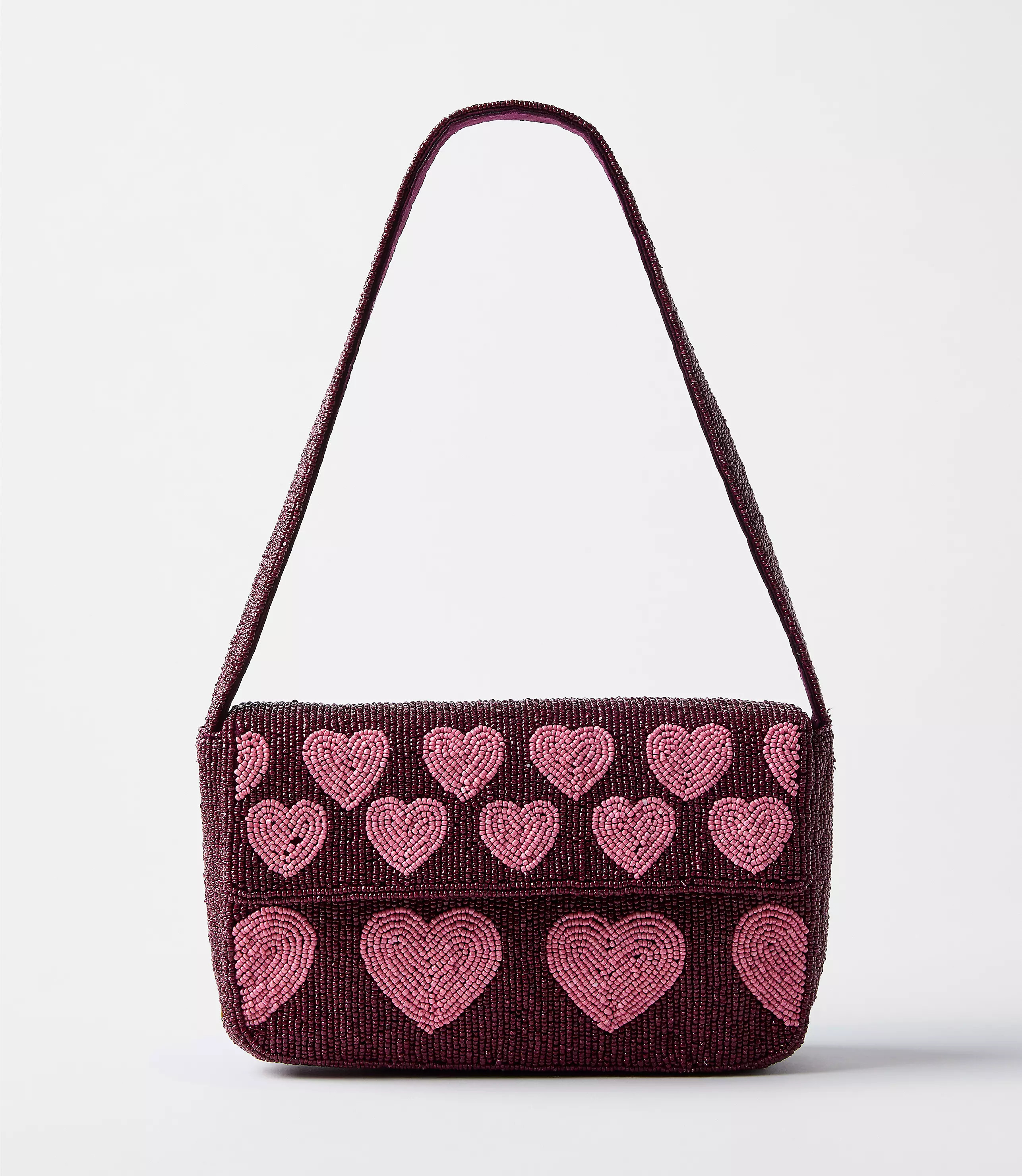 Heart Beaded Shoulder Bag | LOFT