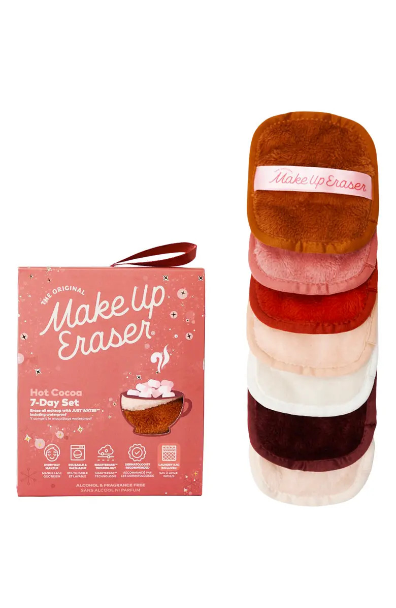 7-Day Hot Cocoa MakeUp Eraser Set with Laundry Bag | Nordstrom