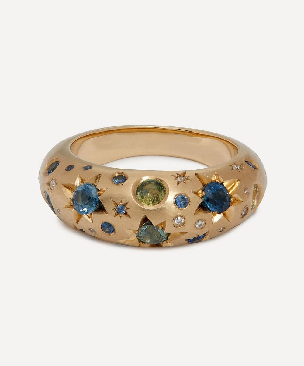 Balint Samad 9ct Gold Stargazer Sapphire and Diamond Ring Luxury Christmas Gift / Present | Liberty London (UK)
