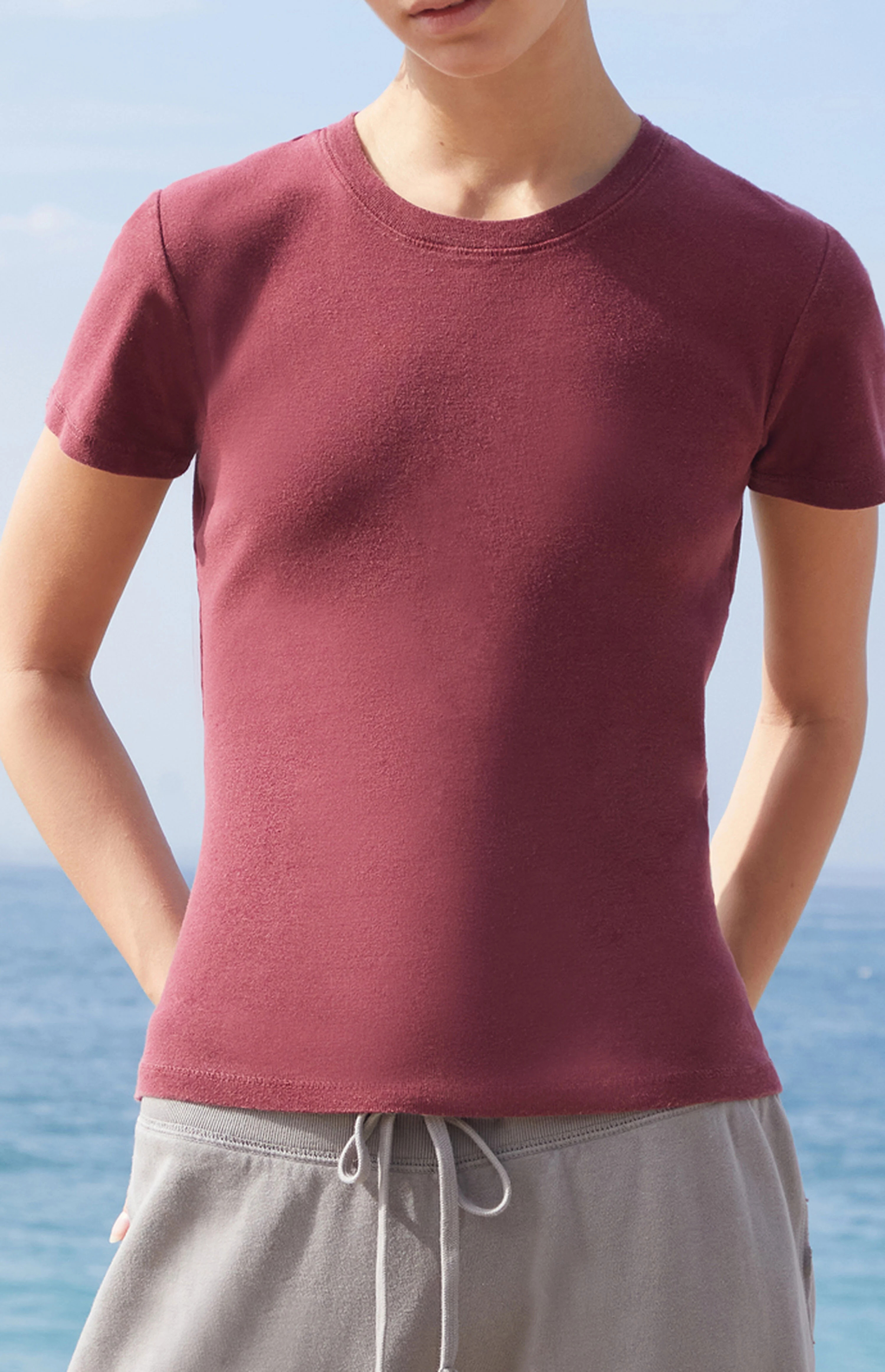 John Galt Burgundy Loreen Short Sleeve Top | PacSun