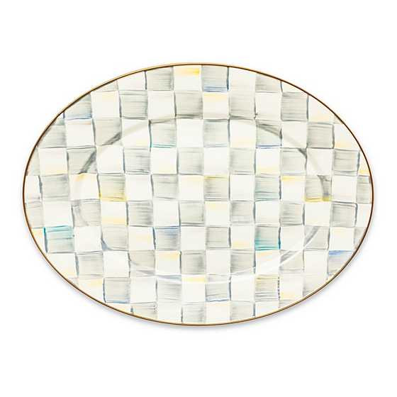 Sterling Check Medium Oval Platter | MacKenzie-Childs