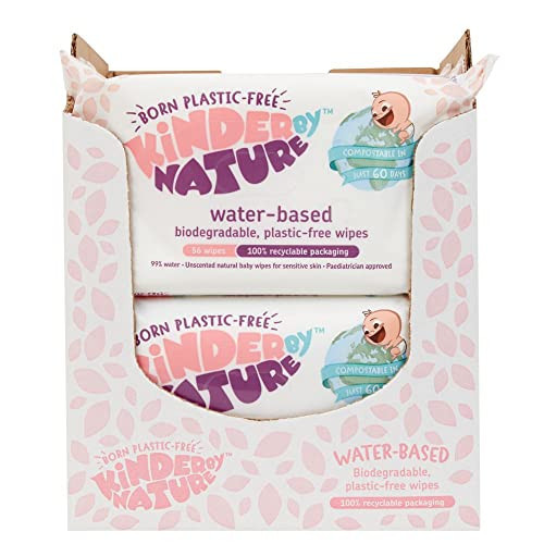 Jackson Reece Kinder by Nature Water-Based Baby Wipes - 56 Count (Case of 12 packs) | Amazon (US)