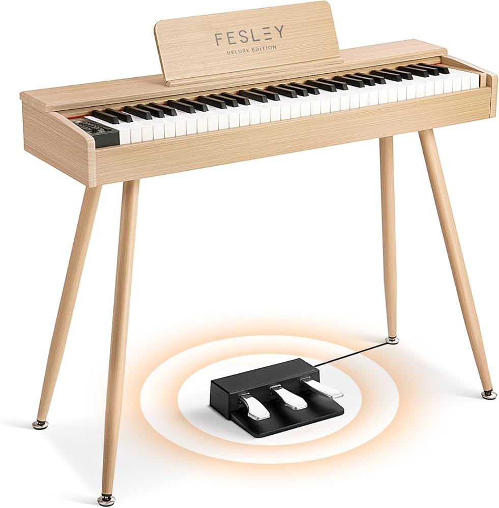 Fesley Digital Piano with 61 Keys: Full Size Keyboard Piano with Hammer Action for Beginner,Elect... | Amazon (US)