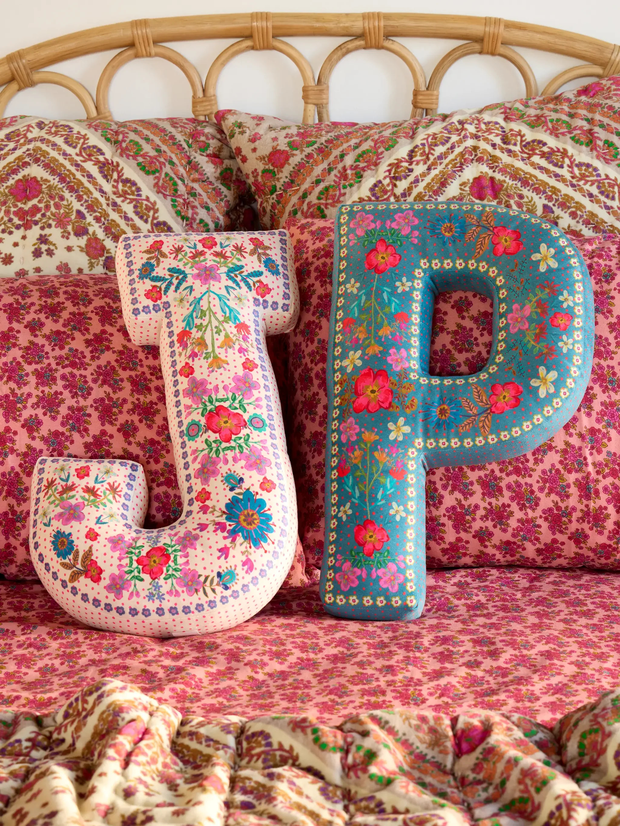 Velvet Initial Pillow | Natural Life