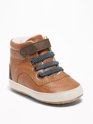 Sherpa-Lined Faux-Leather Sneakers for Baby | Old Navy US