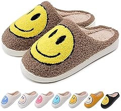 Cute Smile Slippers for Women Men,Happy Face Slippers Cozy Plush Preppy Slippers Warm Slip-on Hou... | Amazon (CA)