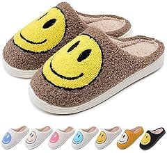 Cute Smile Slippers for Women Men,Happy Face Slippers Cozy Plush Preppy Slippers Warm Slip-on Hou... | Amazon (CA)