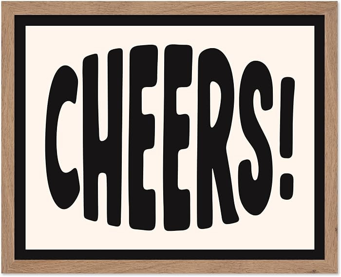 Poster Master Typography Print - Cheers Poster - Celebration Toast Art - Minimal Wall Design - Mo... | Amazon (US)