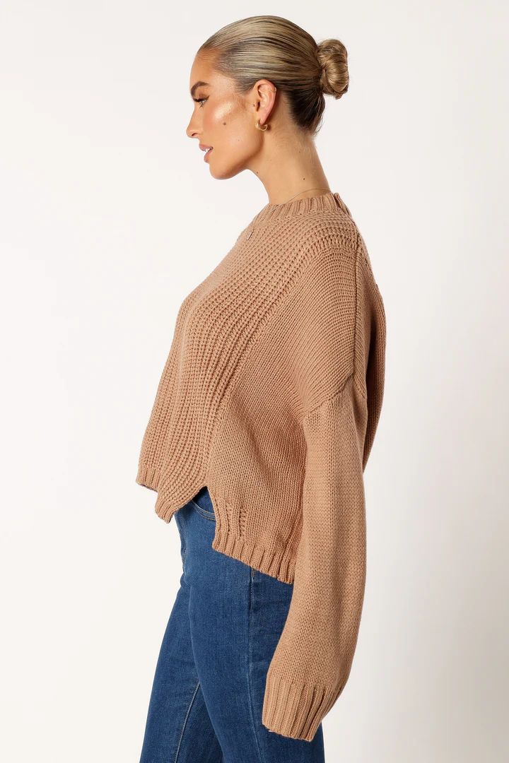Arlette Textured Knit Sweater - Stone | Petal & Pup (US)