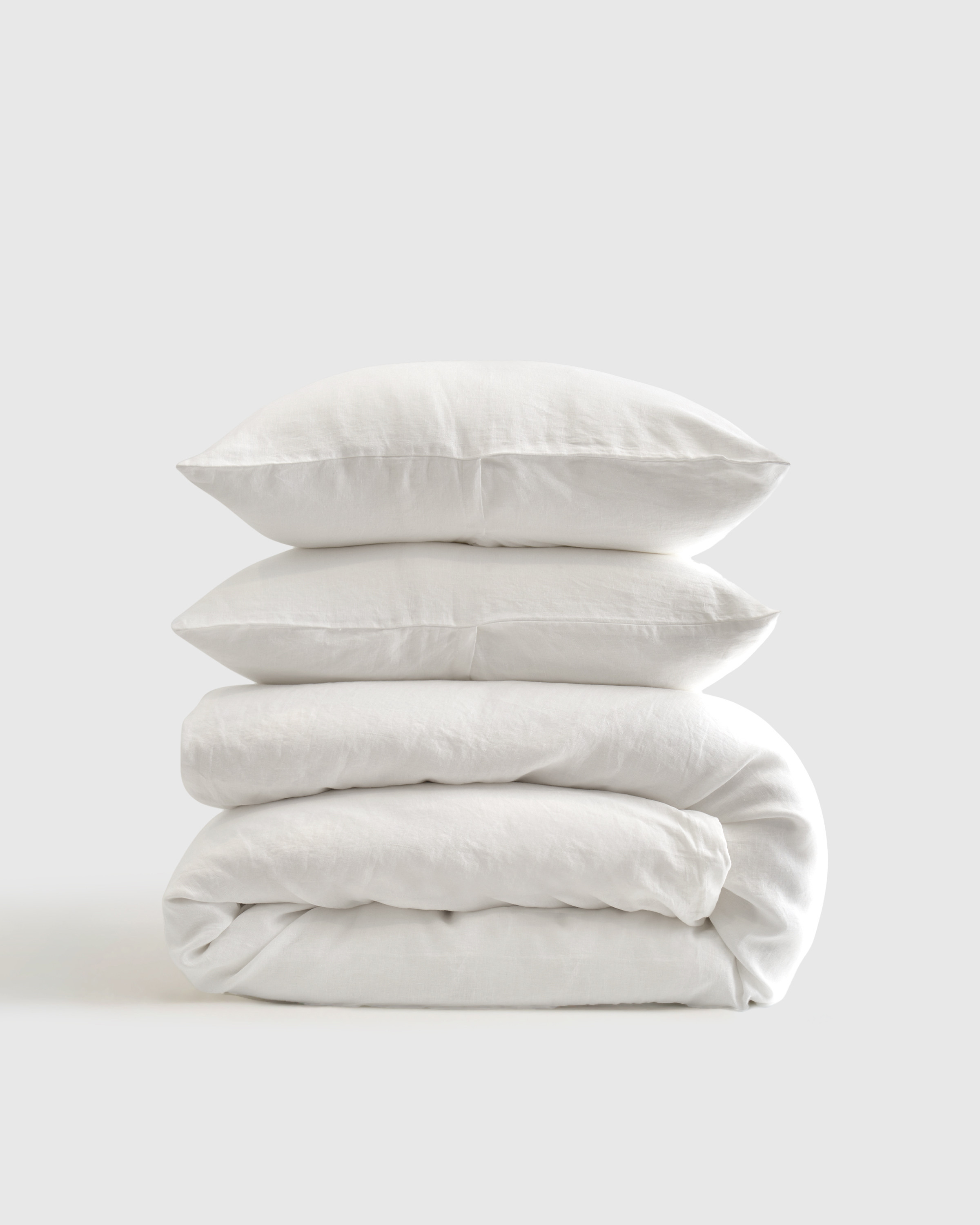 Quince | European Linen Duvet Cover Set in White Size Twin | Quince